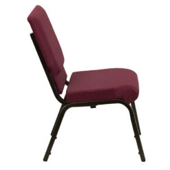 HERCULES Series 18.5''W Stacking Church Chair In Burgundy Patterned Fabric - Gold Vein Frame - By Flash Furniture - Madison Seating -Furniture Sales Store HERCULES Series 18.5W Stacking Church Chair in Burgundy Patterned Fabric Gold Vein Frame by Flash Furniture 2