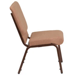 HERCULES Series 18.5''W Stacking Church Chair In Caramel Fabric - Copper Vein Frame - By Flash Furniture - Madison Seating -Furniture Sales Store HERCULES Series 18.5W Stacking Church Chair in Caramel Fabric Copper Vein Frame by Flash Furniture 1