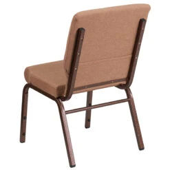 HERCULES Series 18.5''W Stacking Church Chair In Caramel Fabric - Copper Vein Frame - By Flash Furniture - Madison Seating -Furniture Sales Store HERCULES Series 18.5W Stacking Church Chair in Caramel Fabric Copper Vein Frame by Flash Furniture 2