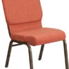 HERCULES Series 18.5''W Stacking Church Chair In Cinnamon Fabric - Gold Vein Frame - By Flash Furniture - Madison Seating