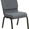 HERCULES Series 18.5''W Stacking Church Chair In Gray Fabric - Gold Vein Frame - By Flash Furniture - Madison Seating