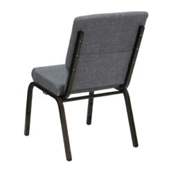 HERCULES Series 18.5''W Stacking Church Chair In Gray Fabric - Gold Vein Frame - By Flash Furniture - Madison Seating -Furniture Sales Store HERCULES Series 18.5W Stacking Church Chair in Gray Fabric Gold Vein Frame by Flash Furniture 2