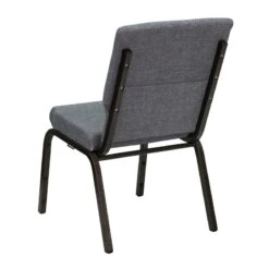 HERCULES Series 18.5''W Stacking Church Chair In Gray Fabric - Gold Vein Frame - By Flash Furniture - Madison Seating -Furniture Sales Store HERCULES Series 18.5W Stacking Church Chair in Gray Fabric Gold Vein Frame by Flash Furniture 5