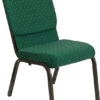 HERCULES Series 18.5''W Stacking Church Chair In Green Patterned Fabric - Gold Vein Frame - By Flash Furniture - Madison Seating 2 HERCULES Series 18.5''W Stacking Church Chair In Green Patterned Fabric - Gold Vein Frame - By Flash Furniture - Madison Seating -Furniture Sales Store HERCULES Series 18.5W Stacking Church Chair in Green Patterned Fabric Gold Vein Frame by Flash Furniture