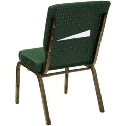 HERCULES Series 18.5''W Stacking Church Chair In Green Patterned Fabric - Gold Vein Frame - By Flash Furniture - Madison Seating -Furniture Sales Store HERCULES Series 18.5W Stacking Church Chair in Green Patterned Fabric Gold Vein Frame by Flash Furniture 4