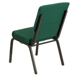 HERCULES Series 18.5''W Stacking Church Chair In Green Patterned Fabric - Gold Vein Frame - By Flash Furniture - Madison Seating -Furniture Sales Store HERCULES Series 18.5W Stacking Church Chair in Green Patterned Fabric Gold Vein Frame by Flash Furniture 5
