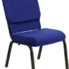 HERCULES Series 18.5''W Stacking Church Chair In Navy Blue Fabric - Gold Vein Frame - By Flash Furniture - Madison Seating -Furniture Sales Store HERCULES Series 18.5W Stacking Church Chair in Navy Blue Fabric Gold Vein Frame by Flash Furniture