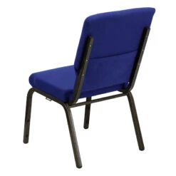 HERCULES Series 18.5''W Stacking Church Chair In Navy Blue Fabric - Gold Vein Frame - By Flash Furniture - Madison Seating -Furniture Sales Store HERCULES Series 18.5W Stacking Church Chair in Navy Blue Fabric Gold Vein Frame by Flash Furniture 3