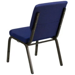 HERCULES Series 18.5''W Stacking Church Chair In Navy Blue Patterned Fabric - Gold Vein Frame - By Flash Furniture - Madison Seating -Furniture Sales Store HERCULES Series 18.5W Stacking Church Chair in Navy Blue Patterned Fabric Gold Vein Frame by Flash Furniture 5