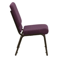 HERCULES Series 18.5''W Stacking Church Chair In Plum Fabric - Gold Vein Frame - By Flash Furniture - Madison Seating -Furniture Sales Store HERCULES Series 18.5W Stacking Church Chair in Plum Fabric Gold Vein Frame by Flash Furniture 3