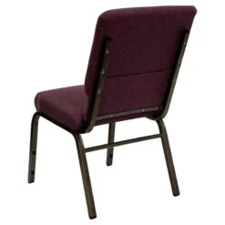 HERCULES Series 18.5''W Stacking Church Chair In Plum Fabric - Gold Vein Frame - By Flash Furniture - Madison Seating -Furniture Sales Store HERCULES Series 18.5W Stacking Church Chair in Plum Fabric Gold Vein Frame by Flash Furniture 4