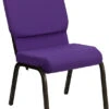HERCULES Series 18.5''W Stacking Church Chair In Purple Fabric - Gold Vein Frame - By Flash Furniture - Madison Seating -Furniture Sales Store HERCULES Series 18.5W Stacking Church Chair in Purple Fabric Gold Vein Frame by Flash Furniture