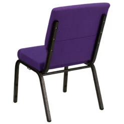 HERCULES Series 18.5''W Stacking Church Chair In Purple Fabric - Gold Vein Frame - By Flash Furniture - Madison Seating -Furniture Sales Store HERCULES Series 18.5W Stacking Church Chair in Purple Fabric Gold Vein Frame by Flash Furniture 2