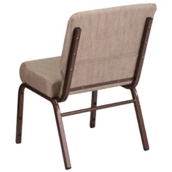 HERCULES Series 21''W Stacking Church Chair In Beige Fabric - Copper Vein Frame - By Flash Furniture - Madison Seating -Furniture Sales Store HERCULES Series 21W Stacking Church Chair in Beige Fabric Copper Vein Frame by Flash Furniture 2