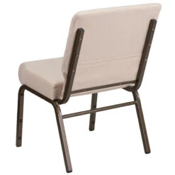 HERCULES Series 21''W Stacking Church Chair In Beige Fabric - Gold Vein Frame - By Flash Furniture - Madison Seating -Furniture Sales Store HERCULES Series 21W Stacking Church Chair in Beige Fabric Gold Vein Frame by Flash Furniture 2