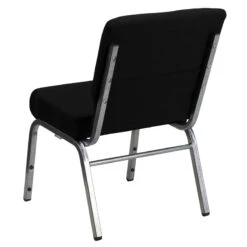 HERCULES Series 21''W Stacking Church Chair In Black Fabric - Silver Vein Frame - By Flash Furniture - Madison Seating -Furniture Sales Store HERCULES Series 21W Stacking Church Chair in Black Fabric Silver Vein Frame by Flash Furniture 2