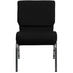 HERCULES Series 21''W Stacking Church Chair In Black Fabric - Silver Vein Frame - By Flash Furniture - Madison Seating -Furniture Sales Store HERCULES Series 21W Stacking Church Chair in Black Fabric Silver Vein Frame by Flash Furniture 3