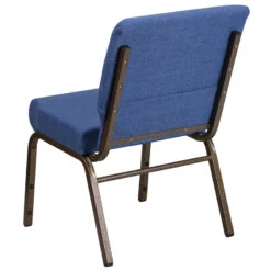 HERCULES Series 21''W Stacking Church Chair In Blue Fabric - Gold Vein Frame - By Flash Furniture - Madison Seating -Furniture Sales Store HERCULES Series 21W Stacking Church Chair in Blue Fabric Gold Vein Frame by Flash Furniture 2