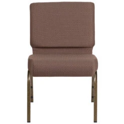 HERCULES Series 21''W Stacking Church Chair In Brown Dot Fabric - Gold Vein Frame - By Flash Furniture - Madison Seating -Furniture Sales Store HERCULES Series 21W Stacking Church Chair in Brown Dot Fabric Gold Vein Frame by Flash Furniture 3