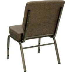 HERCULES Series 21''W Stacking Church Chair In Brown Fabric - Gold Vein Frame - By Flash Furniture - Madison Seating -Furniture Sales Store HERCULES Series 21W Stacking Church Chair in Brown Fabric Gold Vein Frame by Flash Furniture 4