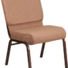 HERCULES Series 21''W Stacking Church Chair In Caramel Fabric - Copper Vein Frame - By Flash Furniture - Madison Seating