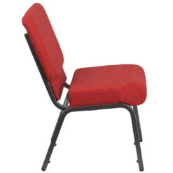 HERCULES Series 21''W Stacking Church Chair In Crimson Fabric - Silver Vein Frame - By Flash Furniture - Madison Seating -Furniture Sales Store HERCULES Series 21W Stacking Church Chair in Crimson Fabric Silver Vein Frame by Flash Furniture 1