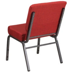 HERCULES Series 21''W Stacking Church Chair In Crimson Fabric - Silver Vein Frame - By Flash Furniture - Madison Seating -Furniture Sales Store HERCULES Series 21W Stacking Church Chair in Crimson Fabric Silver Vein Frame by Flash Furniture 2