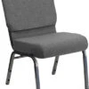 HERCULES Series 21''W Stacking Church Chair In Gray Fabric - Silver Vein Frame - By Flash Furniture - Madison Seating -Furniture Sales Store HERCULES Series 21W Stacking Church Chair in Gray Fabric Silver Vein Frame by Flash Furniture