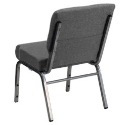 HERCULES Series 21''W Stacking Church Chair In Gray Fabric - Silver Vein Frame - By Flash Furniture - Madison Seating -Furniture Sales Store HERCULES Series 21W Stacking Church Chair in Gray Fabric Silver Vein Frame by Flash Furniture 2