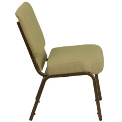 HERCULES Series 21''W Stacking Church Chair In Moss Green Fabric - Gold Vein Frame - By Flash Furniture - Madison Seating -Furniture Sales Store HERCULES Series 21W Stacking Church Chair in Moss Green Fabric Gold Vein Frame by Flash Furniture 1