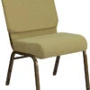 HERCULES Series 21''W Stacking Church Chair In Moss Green Fabric - Gold Vein Frame - By Flash Furniture - Madison Seating -Furniture Sales Store HERCULES Series 21W Stacking Church Chair in Moss Green Fabric Gold Vein Frame by Flash Furniture