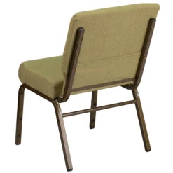 HERCULES Series 21''W Stacking Church Chair In Moss Green Fabric - Gold Vein Frame - By Flash Furniture - Madison Seating -Furniture Sales Store HERCULES Series 21W Stacking Church Chair in Moss Green Fabric Gold Vein Frame by Flash Furniture 2