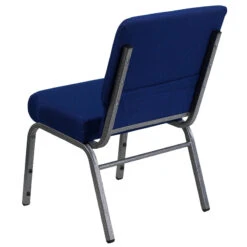 HERCULES Series 21''W Stacking Church Chair In Navy Blue Fabric - Silver Vein Frame - By Flash Furniture - Madison Seating -Furniture Sales Store HERCULES Series 21W Stacking Church Chair in Navy Blue Fabric Silver Vein Frame by Flash Furniture 3