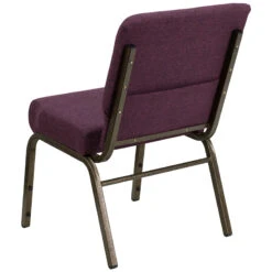 HERCULES Series 21''W Stacking Church Chair In Plum Fabric - Gold Vein Frame - By Flash Furniture - Madison Seating -Furniture Sales Store HERCULES Series 21W Stacking Church Chair in Plum Fabric Gold Vein Frame by Flash Furniture 2