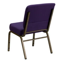 HERCULES Series 21''W Stacking Church Chair In Royal Purple Fabric - Gold Vein Frame - By Flash Furniture - Madison Seating -Furniture Sales Store HERCULES Series 21W Stacking Church Chair in Royal Purple Fabric Gold Vein Frame by Flash Furniture 2