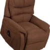 HERCULES Series Brown Microfiber Remote Powered Lift Recliner - By Flash Furniture - Madison Seating