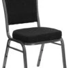 HERCULES Series Crown Back Stacking Banquet Chair In Black Dot Patterned Fabric - Silver Vein Frame - By Flash Furniture - Madison Seating -Furniture Sales Store HERCULES Series Crown Back Stacking Banquet Chair in Black Dot Patterned Fabric Silver Vein Frame by Flash Furniture
