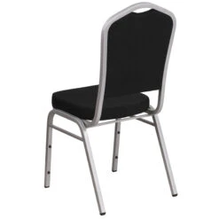 HERCULES Series Crown Back Stacking Banquet Chair In Black Fabric - Silver Frame - By Flash Furniture - Madison Seating -Furniture Sales Store HERCULES Series Crown Back Stacking Banquet Chair in Black Fabric Silver Frame by Flash Furniture 2