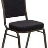 HERCULES Series Crown Back Stacking Banquet Chair In Black Patterned Fabric - Gold Vein Frame - By Flash Furniture - Madison Seating -Furniture Sales Store HERCULES Series Crown Back Stacking Banquet Chair in Black Patterned Fabric Gold Vein Frame by Flash Furniture