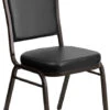 HERCULES Series Crown Back Stacking Banquet Chair In Black Vinyl - Gold Vein Frame - By Flash Furniture - Madison Seating -Furniture Sales Store HERCULES Series Crown Back Stacking Banquet Chair in Black Vinyl Gold Vein Frame by Flash Furniture