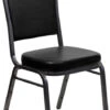 HERCULES Series Crown Back Stacking Banquet Chair In Black Vinyl - Silver Vein Frame - By Flash Furniture - Madison Seating 1 HERCULES Series Crown Back Stacking Banquet Chair In Black Vinyl - Silver Vein Frame - By Flash Furniture - Madison Seating -Furniture Sales Store HERCULES Series Crown Back Stacking Banquet Chair in Black Vinyl Silver Vein Frame by Flash Furniture