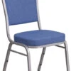HERCULES Series Crown Back Stacking Banquet Chair In Blue Fabric - Silver Frame - By Flash Furniture - Madison Seating -Furniture Sales Store HERCULES Series Crown Back Stacking Banquet Chair in Blue Fabric Silver Frame by Flash Furniture