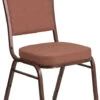 HERCULES Series Crown Back Stacking Banquet Chair In Brown Fabric - Copper Vein Frame - By Flash Furniture - Madison Seating -Furniture Sales Store HERCULES Series Crown Back Stacking Banquet Chair in Brown Fabric Copper Vein Frame by Flash Furniture