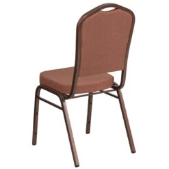 HERCULES Series Crown Back Stacking Banquet Chair In Brown Fabric - Copper Vein Frame - By Flash Furniture - Madison Seating -Furniture Sales Store HERCULES Series Crown Back Stacking Banquet Chair in Brown Fabric Copper Vein Frame by Flash Furniture 2