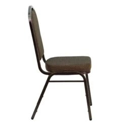 HERCULES Series Crown Back Stacking Banquet Chair In Brown Patterned Fabric - Copper Vein Frame - By Flash Furniture - Madison Seating -Furniture Sales Store HERCULES Series Crown Back Stacking Banquet Chair in Brown Patterned Fabric Copper Vein Frame by Flash Furniture 2