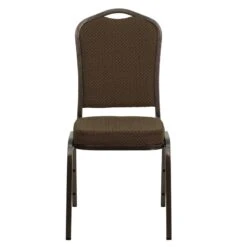HERCULES Series Crown Back Stacking Banquet Chair In Brown Patterned Fabric - Copper Vein Frame - By Flash Furniture - Madison Seating -Furniture Sales Store HERCULES Series Crown Back Stacking Banquet Chair in Brown Patterned Fabric Copper Vein Frame by Flash Furniture 4