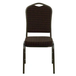 HERCULES Series Crown Back Stacking Banquet Chair In Brown Patterned Fabric - Gold Vein Frame - By Flash Furniture - Madison Seating -Furniture Sales Store HERCULES Series Crown Back Stacking Banquet Chair in Brown Patterned Fabric Gold Vein Frame by Flash Furniture 3