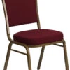 HERCULES Series Crown Back Stacking Banquet Chair In Burgundy Fabric - Gold Frame - By Flash Furniture - Madison Seating -Furniture Sales Store HERCULES Series Crown Back Stacking Banquet Chair in Burgundy Fabric Gold Frame by Flash Furniture