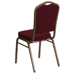 HERCULES Series Crown Back Stacking Banquet Chair In Burgundy Fabric - Gold Frame - By Flash Furniture - Madison Seating -Furniture Sales Store HERCULES Series Crown Back Stacking Banquet Chair in Burgundy Fabric Gold Frame by Flash Furniture 3