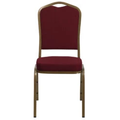 HERCULES Series Crown Back Stacking Banquet Chair In Burgundy Fabric - Gold Frame - By Flash Furniture - Madison Seating -Furniture Sales Store HERCULES Series Crown Back Stacking Banquet Chair in Burgundy Fabric Gold Frame by Flash Furniture 4
